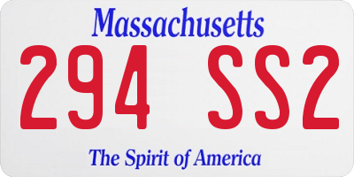 MA license plate 294SS2