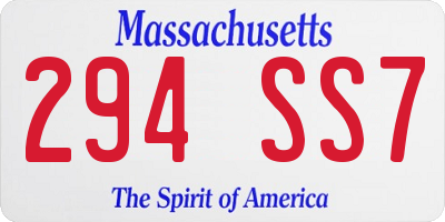MA license plate 294SS7