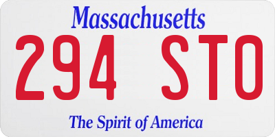 MA license plate 294ST0