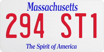 MA license plate 294ST1