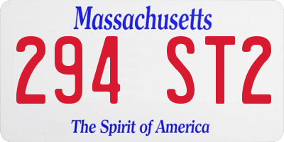 MA license plate 294ST2