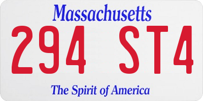 MA license plate 294ST4