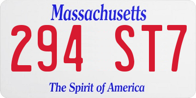 MA license plate 294ST7