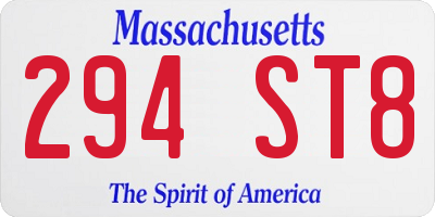 MA license plate 294ST8