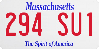 MA license plate 294SU1