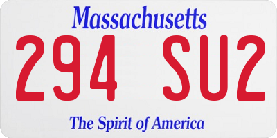 MA license plate 294SU2