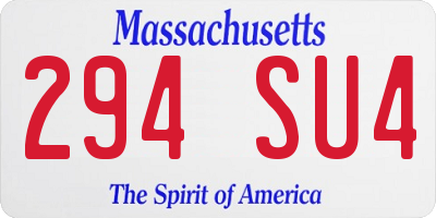 MA license plate 294SU4