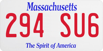MA license plate 294SU6