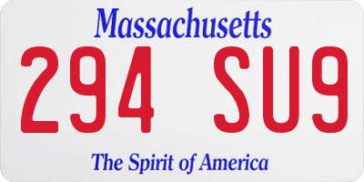 MA license plate 294SU9