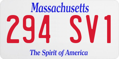 MA license plate 294SV1