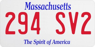 MA license plate 294SV2