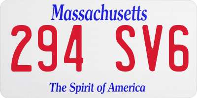 MA license plate 294SV6
