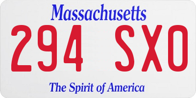 MA license plate 294SX0