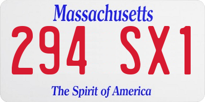 MA license plate 294SX1