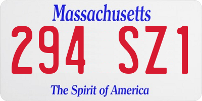 MA license plate 294SZ1