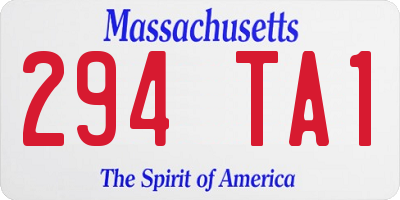 MA license plate 294TA1