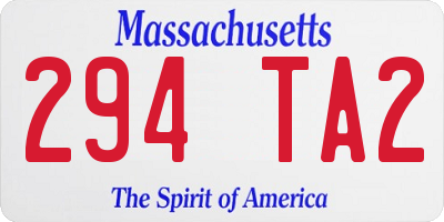 MA license plate 294TA2