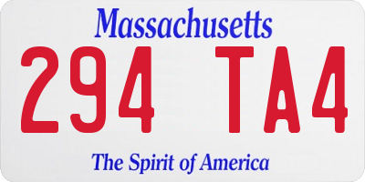 MA license plate 294TA4
