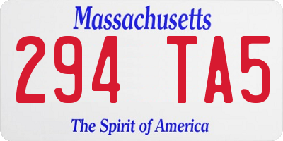 MA license plate 294TA5