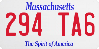 MA license plate 294TA6