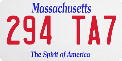 MA license plate 294TA7