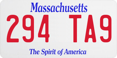 MA license plate 294TA9