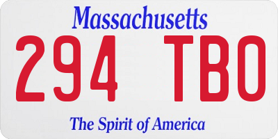 MA license plate 294TB0
