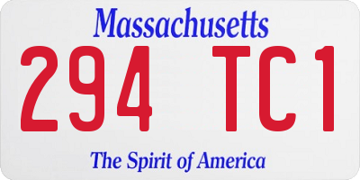 MA license plate 294TC1