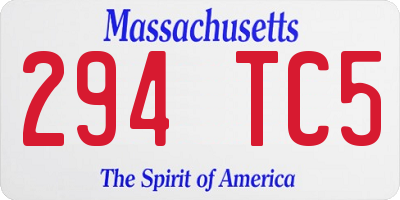 MA license plate 294TC5