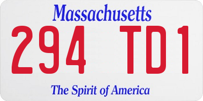 MA license plate 294TD1