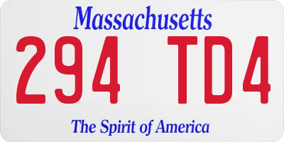 MA license plate 294TD4