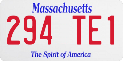 MA license plate 294TE1