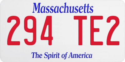 MA license plate 294TE2
