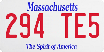 MA license plate 294TE5