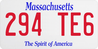 MA license plate 294TE6