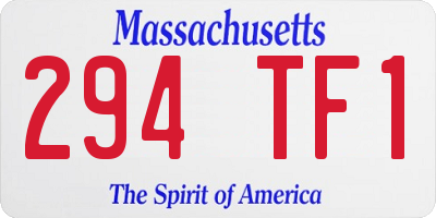 MA license plate 294TF1