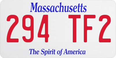 MA license plate 294TF2