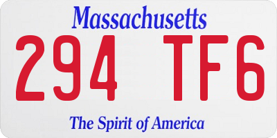 MA license plate 294TF6
