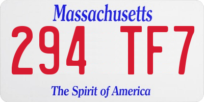 MA license plate 294TF7