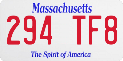 MA license plate 294TF8