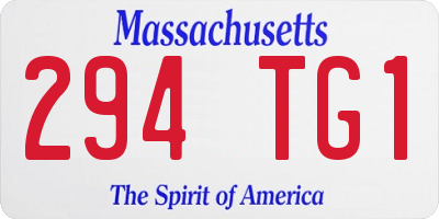MA license plate 294TG1