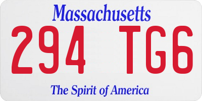 MA license plate 294TG6