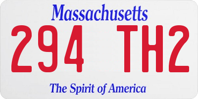 MA license plate 294TH2
