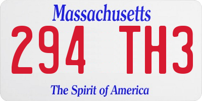MA license plate 294TH3
