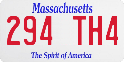 MA license plate 294TH4