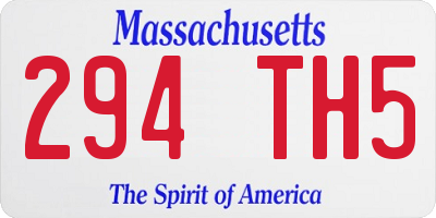 MA license plate 294TH5