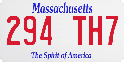 MA license plate 294TH7