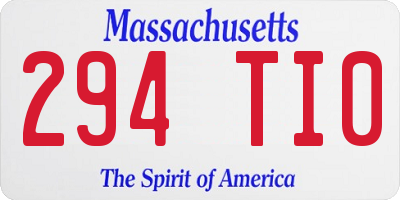 MA license plate 294TI0