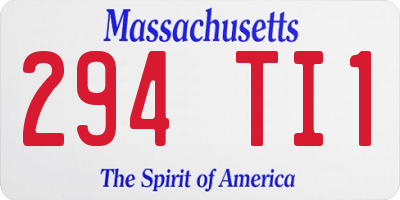 MA license plate 294TI1