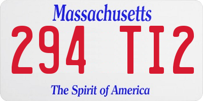 MA license plate 294TI2